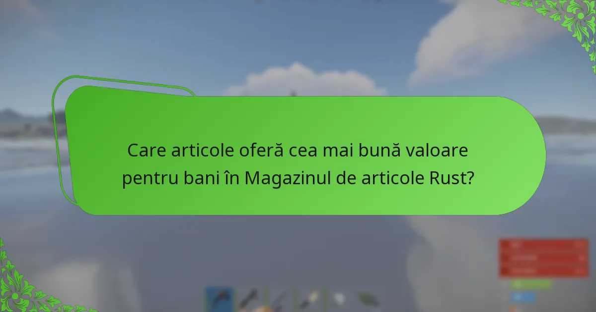 Care articole oferă cea mai bună valoare pentru bani în Magazinul de articole Rust?