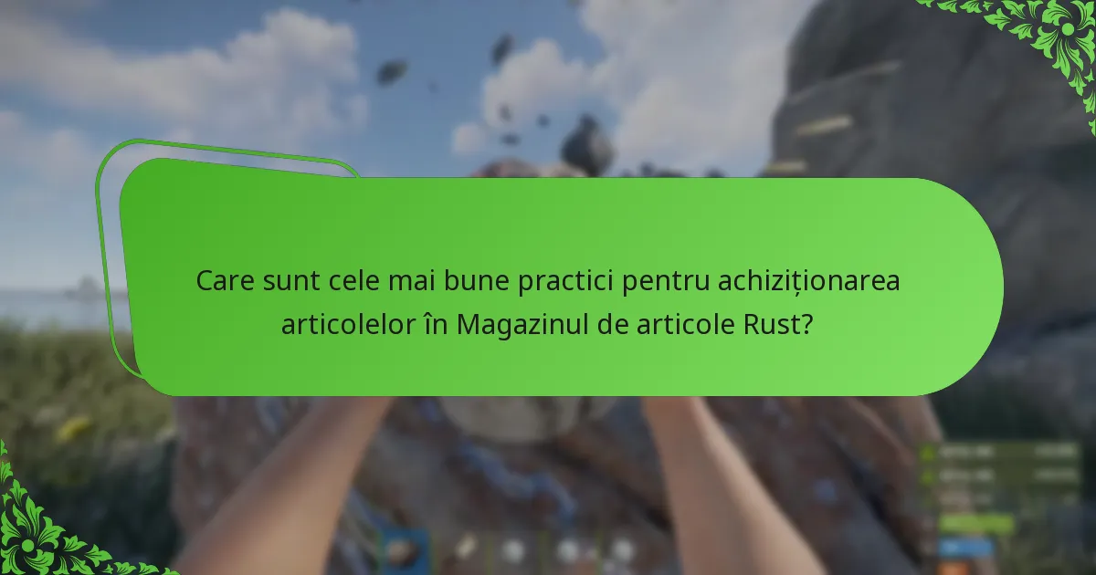 Care sunt cele mai bune practici pentru achiziționarea articolelor în Magazinul de articole Rust?