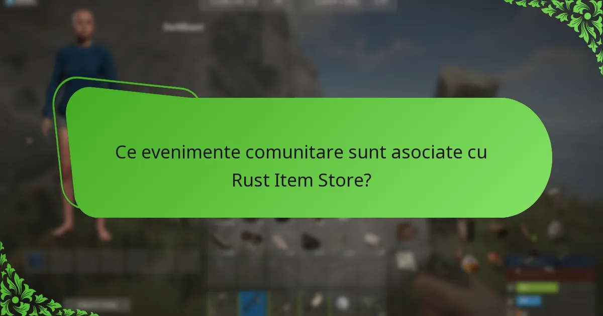 Ce evenimente comunitare sunt asociate cu Rust Item Store?