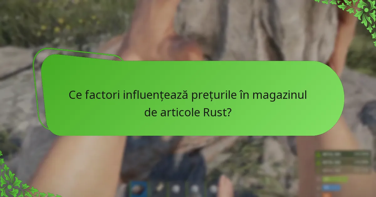 Ce factori influențează prețurile în magazinul de articole Rust?