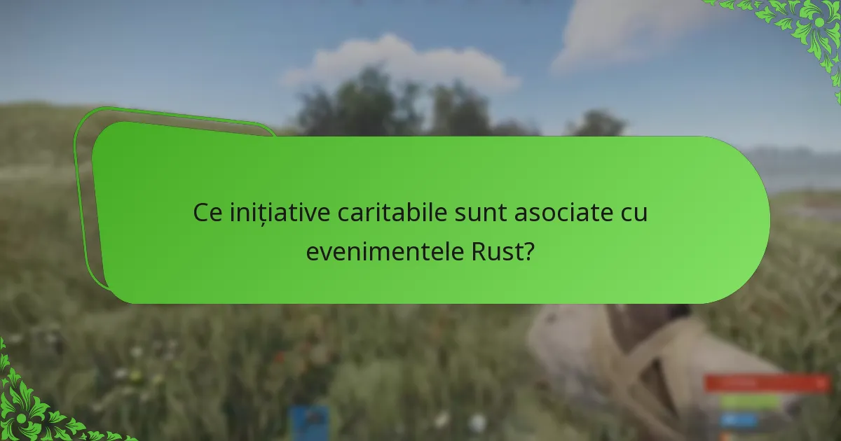Ce inițiative caritabile sunt asociate cu evenimentele Rust?