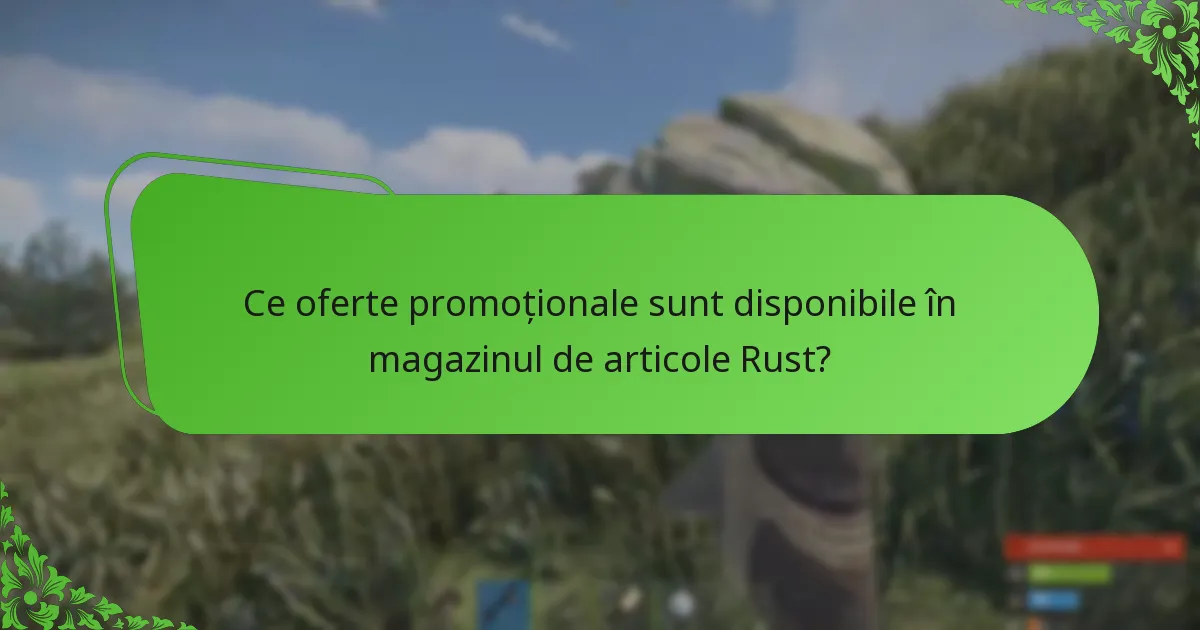 Ce oferte promoționale sunt disponibile în magazinul de articole Rust?