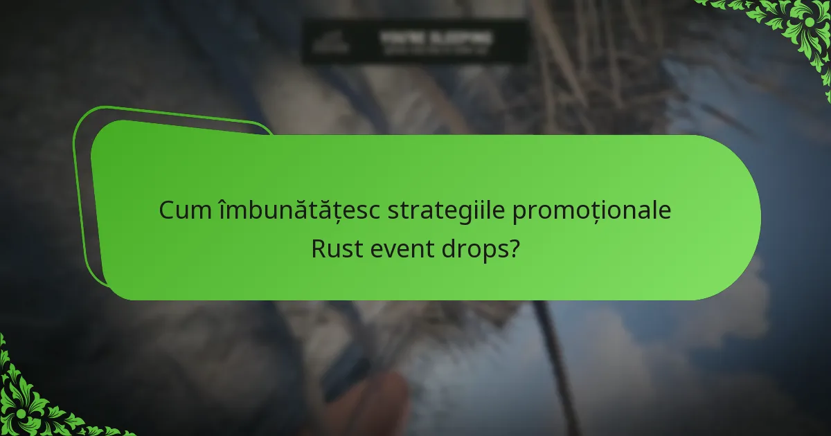 Cum îmbunătățesc strategiile promoționale Rust event drops?
