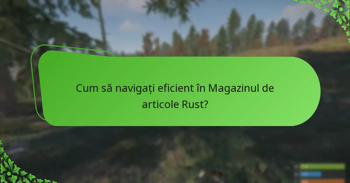 Cum să navigați eficient în Magazinul de articole Rust?