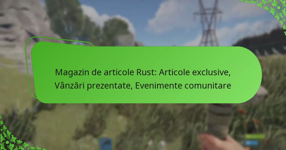 Magazin de articole Rust: Articole exclusive, Vânzări prezentate, Evenimente comunitare