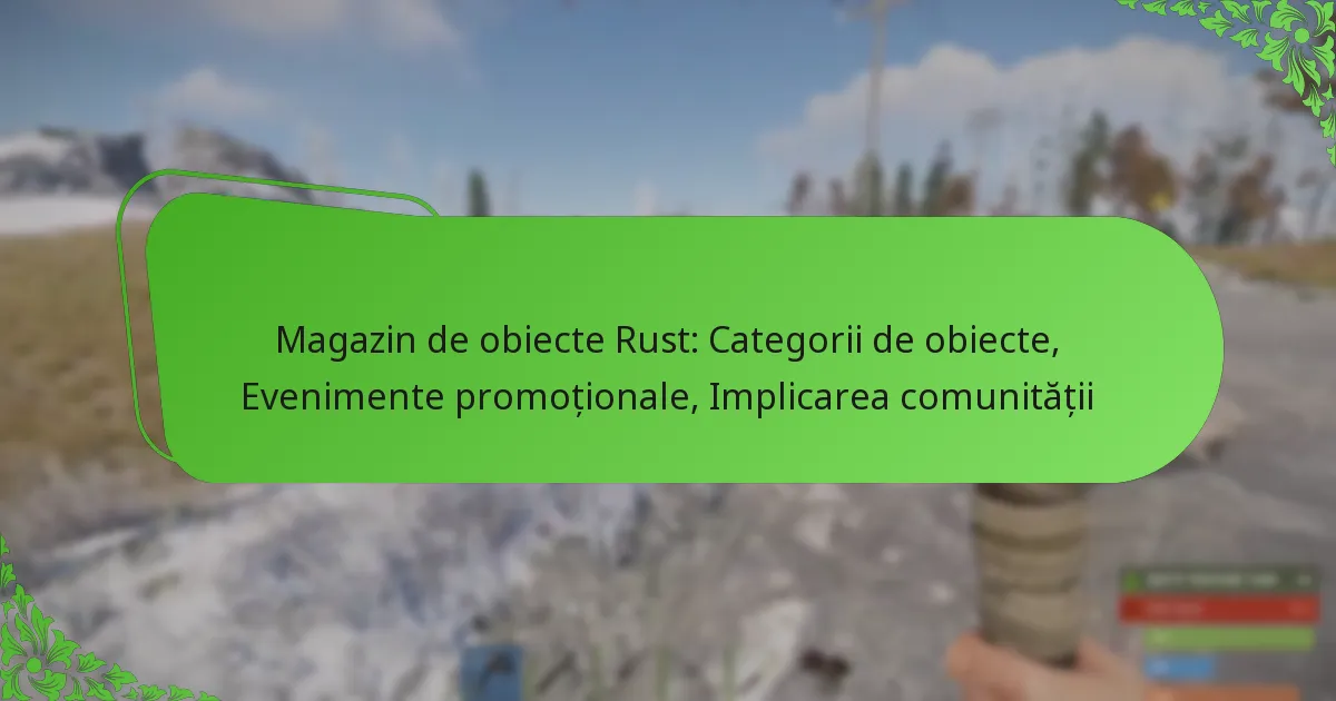 Magazin de obiecte Rust: Categorii de obiecte, Evenimente promoționale, Implicarea comunității