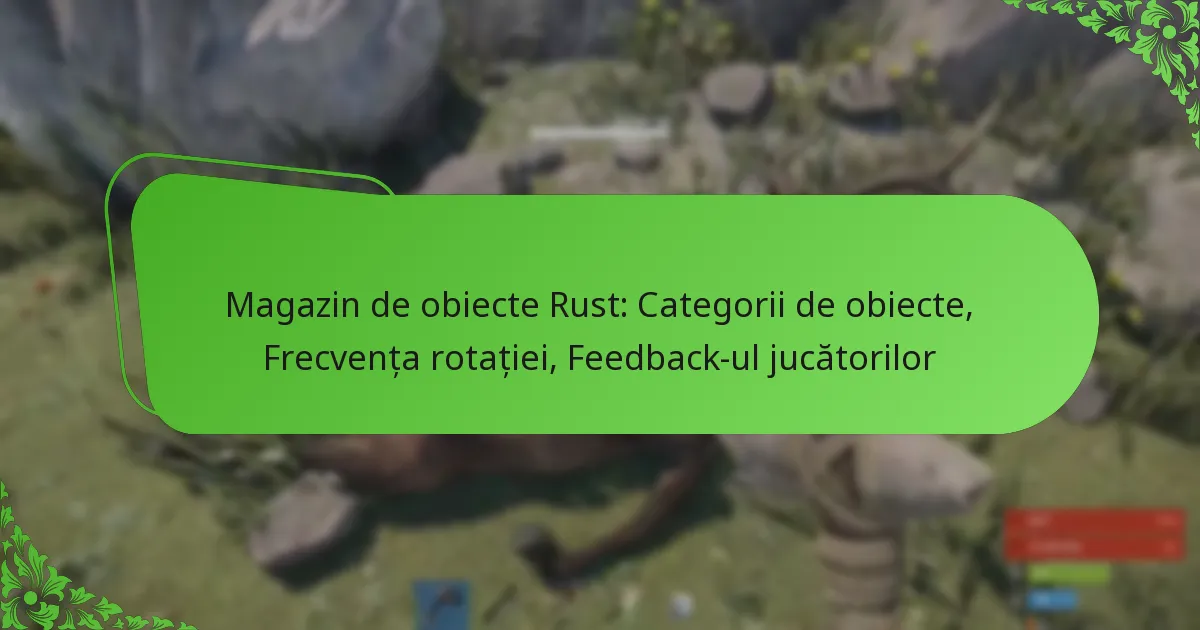 Magazin de obiecte Rust: Categorii de obiecte, Frecvența rotației, Feedback-ul jucătorilor