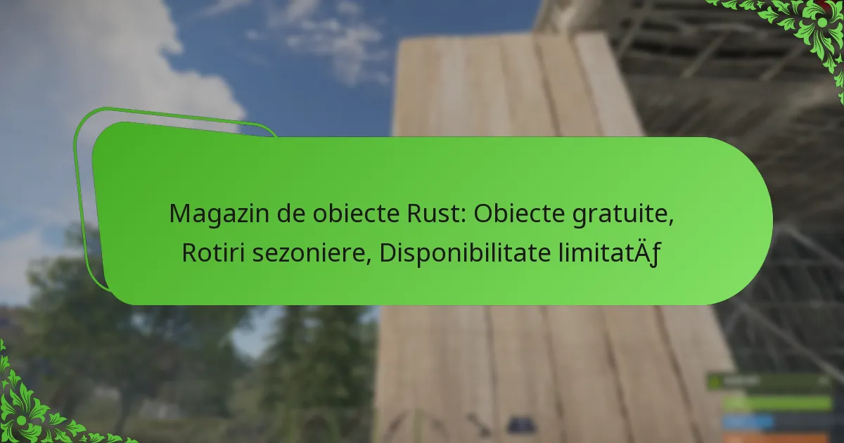 Magazin de obiecte Rust: Obiecte gratuite, Rotiri sezoniere, Disponibilitate limitată