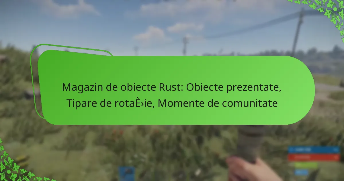 Magazin de obiecte Rust: Obiecte prezentate, Tipare de rotație, Momente de comunitate