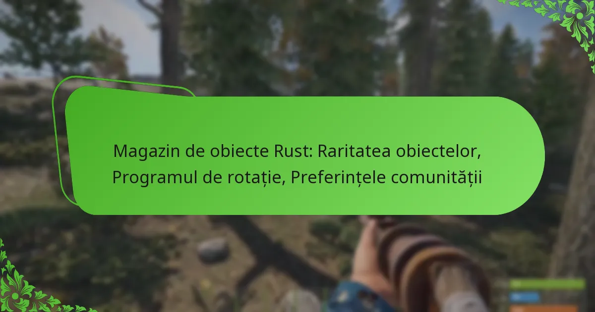 Magazin de obiecte Rust: Raritatea obiectelor, Programul de rotație, Preferințele comunității