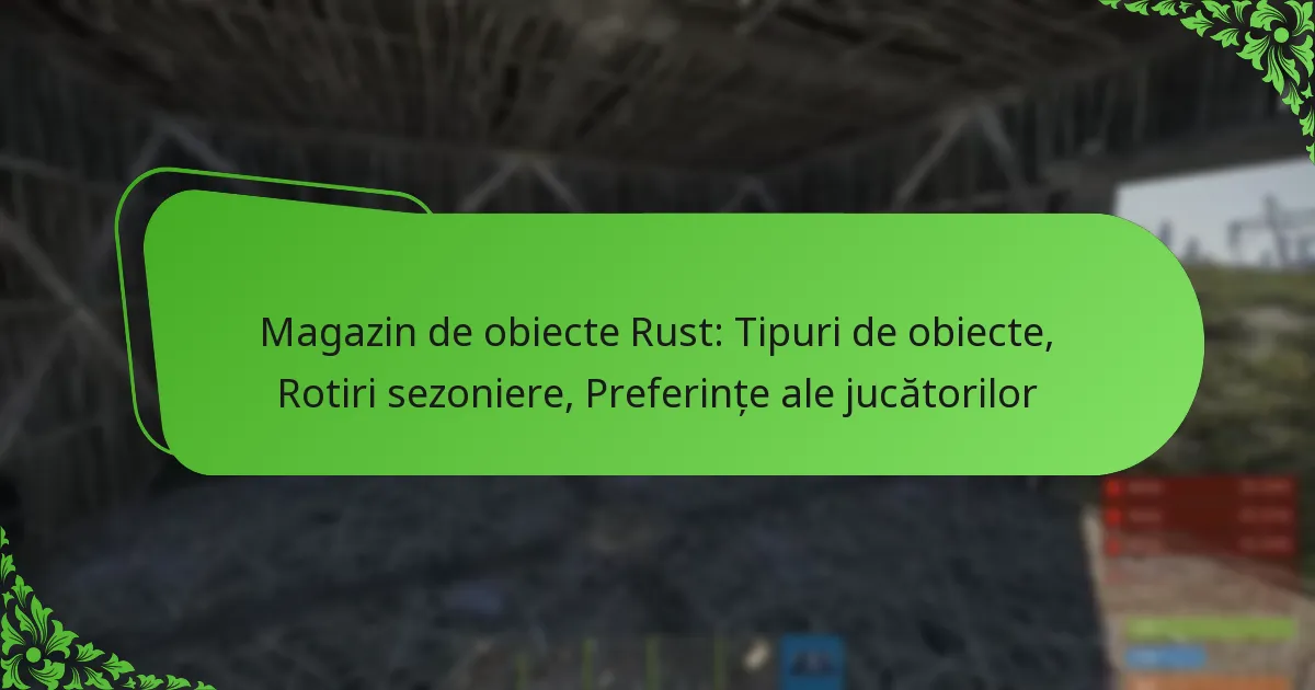 Magazin de obiecte Rust: Tipuri de obiecte, Rotiri sezoniere, Preferințe ale jucătorilor