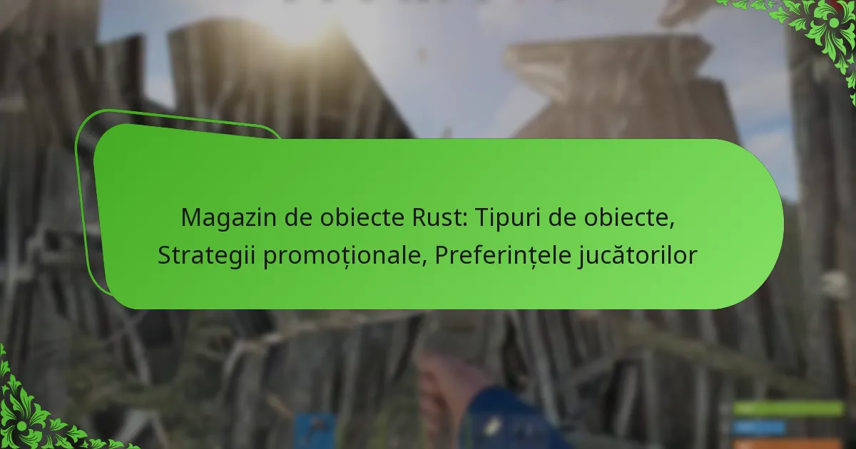 Magazin de obiecte Rust: Tipuri de obiecte, Strategii promoționale, Preferințele jucătorilor