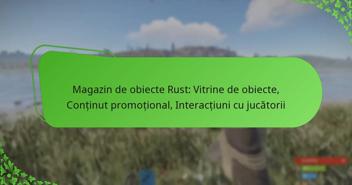 Magazin de obiecte Rust: Vitrine de obiecte, Conținut promoțional, Interacțiuni cu jucătorii