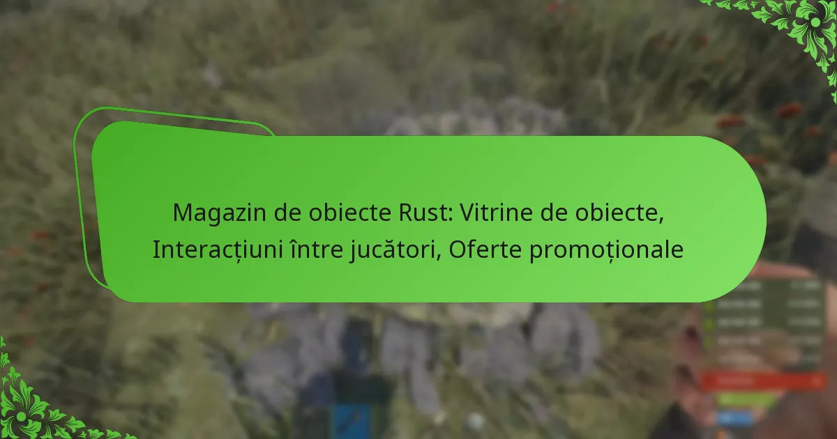 Magazin de obiecte Rust: Vitrine de obiecte, Interacțiuni între jucători, Oferte promoționale