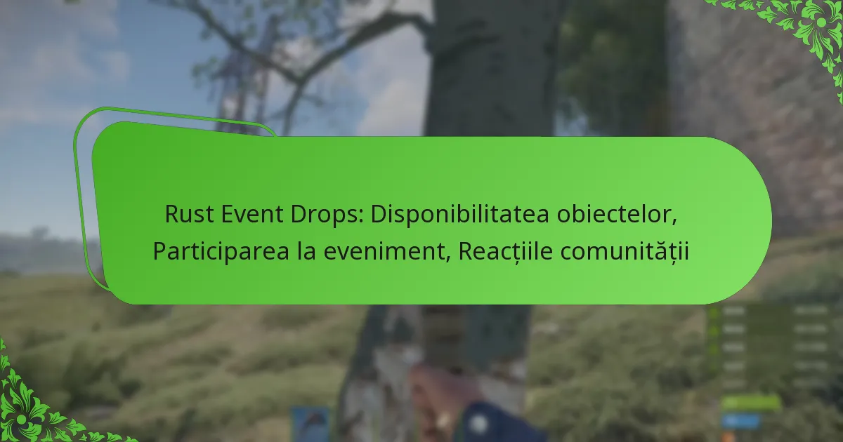 Rust Event Drops: Disponibilitatea obiectelor, Participarea la eveniment, Reacțiile comunității