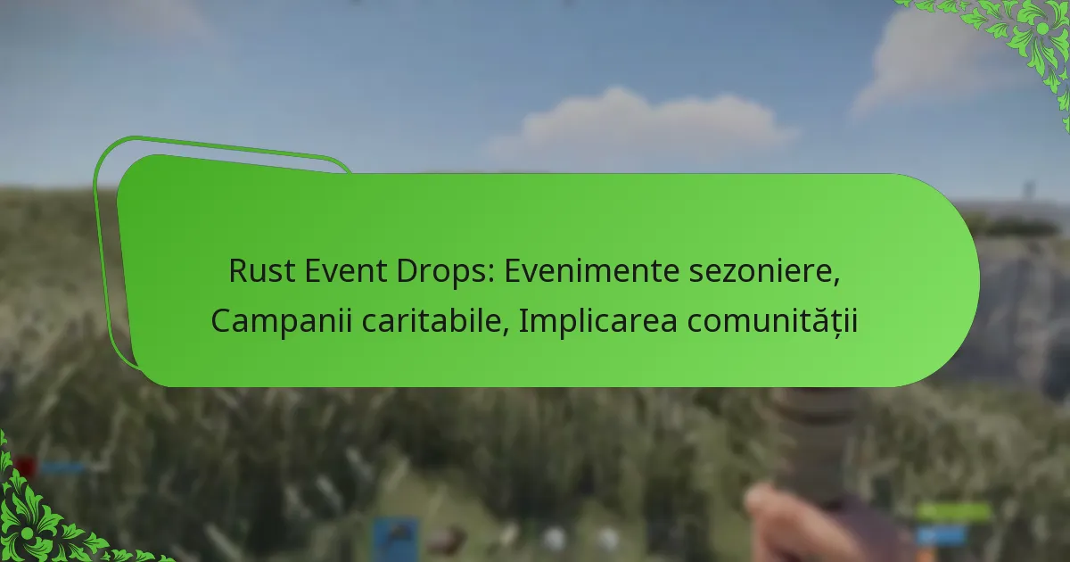 Rust Event Drops: Evenimente sezoniere, Campanii caritabile, Implicarea comunității