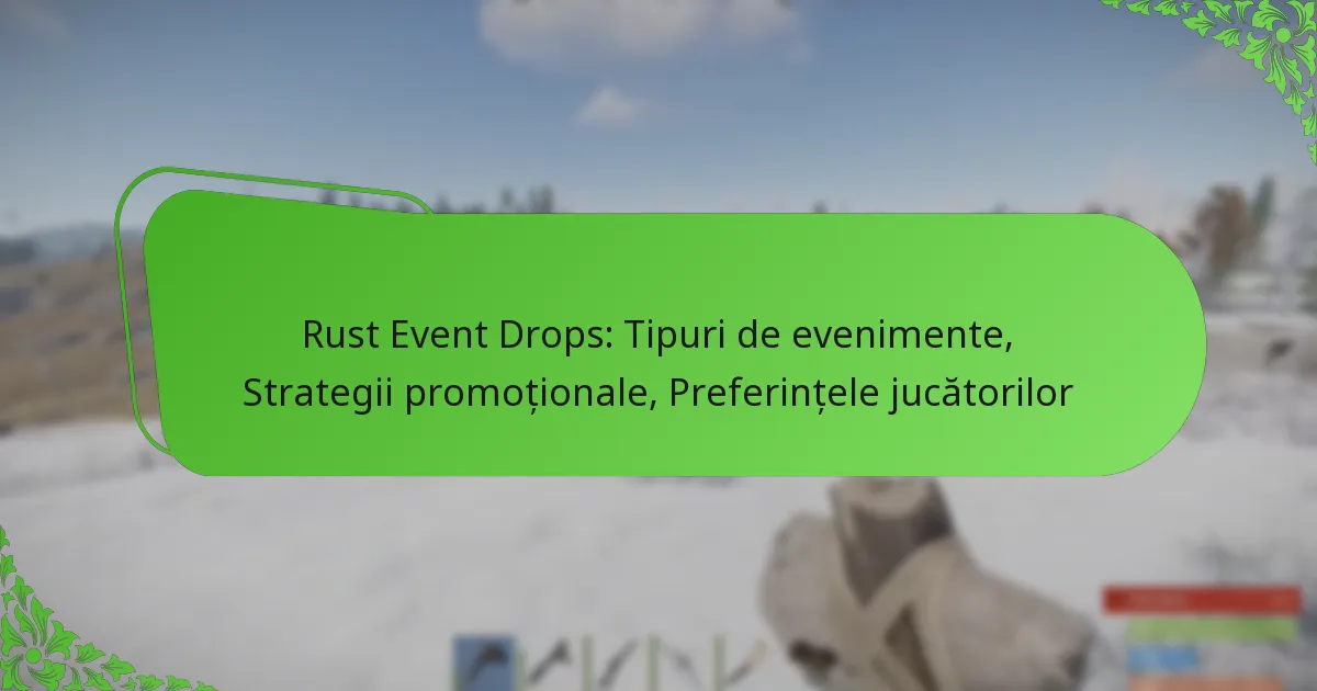 Rust Event Drops: Tipuri de evenimente, Strategii promoționale, Preferințele jucătorilor