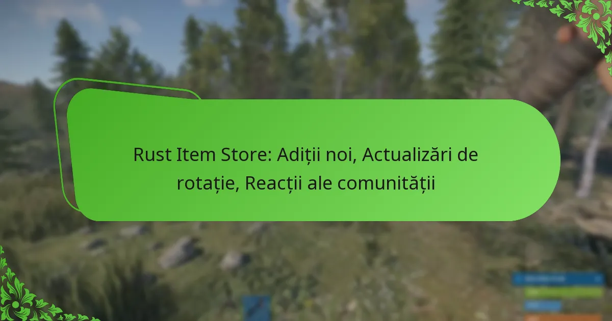 Rust Item Store: Adiții noi, Actualizări de rotație, Reacții ale comunității
