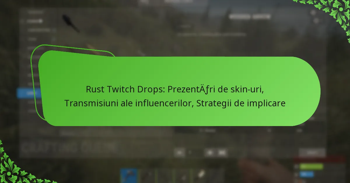 Rust Twitch Drops: Prezentări de skin-uri, Transmisiuni ale influencerilor, Strategii de implicare