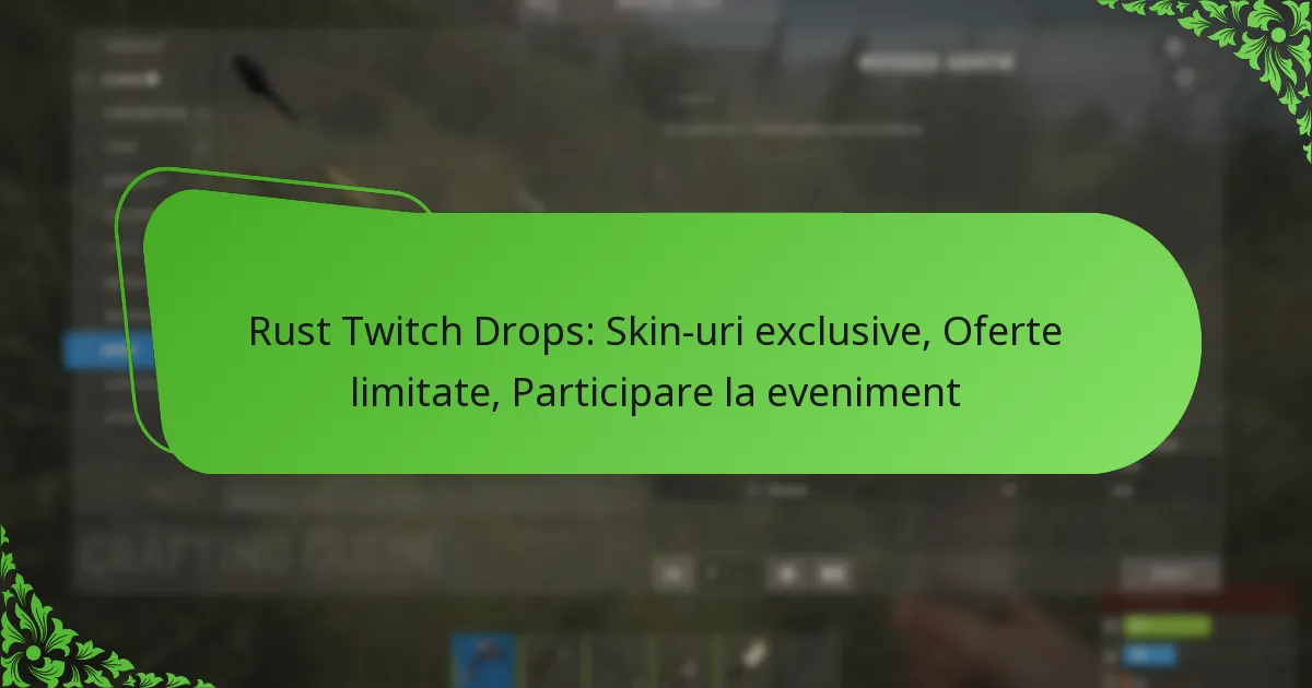 Rust Twitch Drops: Skin-uri exclusive, Oferte limitate, Participare la eveniment