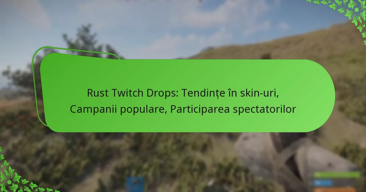 Rust Twitch Drops: Tendințe în skin-uri, Campanii populare, Participarea spectatorilor
