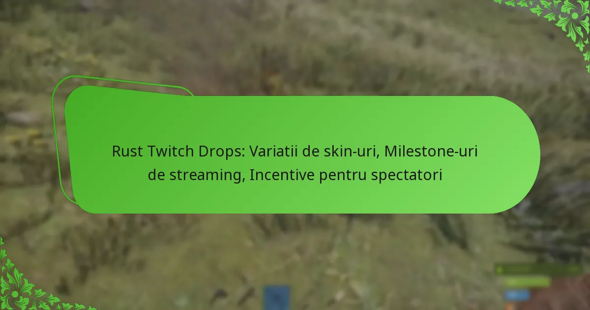 Rust Twitch Drops: Variatii de skin-uri, Milestone-uri de streaming, Incentive pentru spectatori